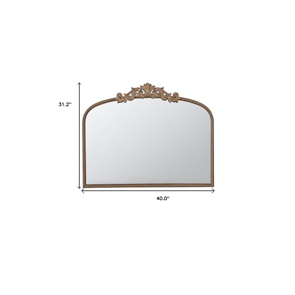 Homeroots - 31" Gold Arch Iron Framed Accent Mirror - Image 5