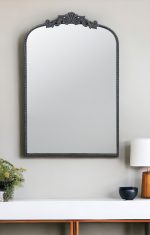 Homeroots - 36" Black Arch Iron Framed Accent Mirror