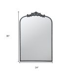 Homeroots - 36" Black Arch Iron Framed Accent Mirror - Image 5