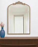 Homeroots - 36" Gold Arch Iron Framed Accent Mirror