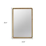 Homeroots - 35" Brown Solid Wood Framed Accent Mirror - Image 5