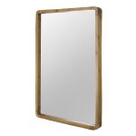 Homeroots - 35" Brown Solid Wood Framed Accent Mirror - Image 3