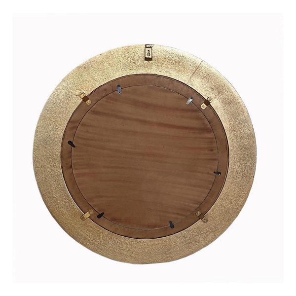 Homeroots - 36" Gold and White Round Aluminum Ribbed Edge Framed Accent Mirror - Image 3