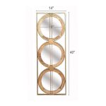 Homeroots - 14" Brown and Gold Aluminum and Wood Geometric Framed Accent Mirror - Image 8