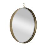 Homeroots - 34" Gold Round Iron Framed Accent Mirror - Image 2