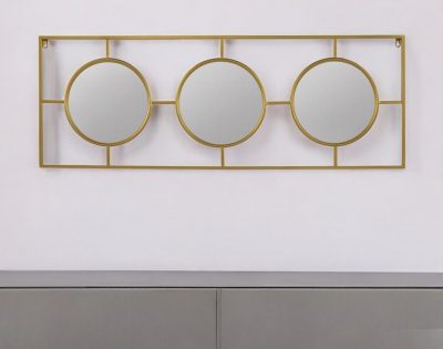 Homeroots - 16" Gold Iron Framed Accent Mirror