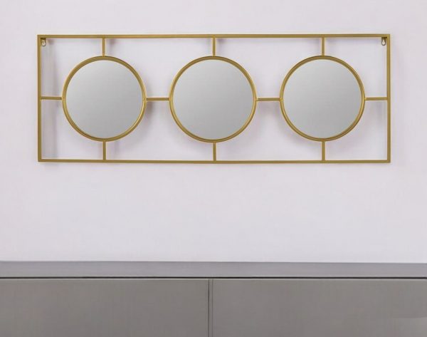 Homeroots - 16" Gold Iron Framed Accent Mirror - Image 1