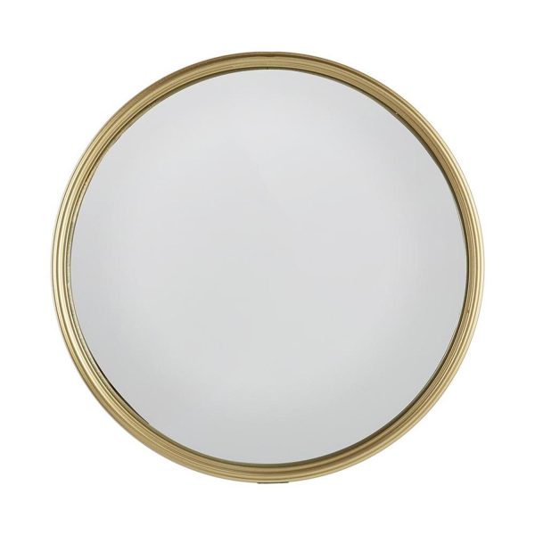 Homeroots - 10" Gold Round Iron Textured Framed Accent Mirror - Image 3
