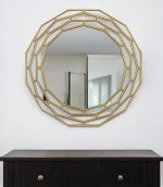 Homeroots - 35" Gold Round Framed Accent Mirror - Image 2