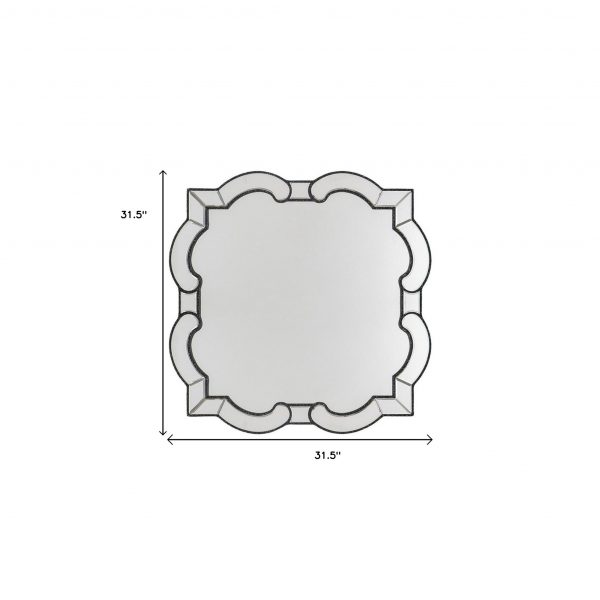 Homeroots - 32" Clear Scalloped Glass Framed Accent Mirror - Image 7