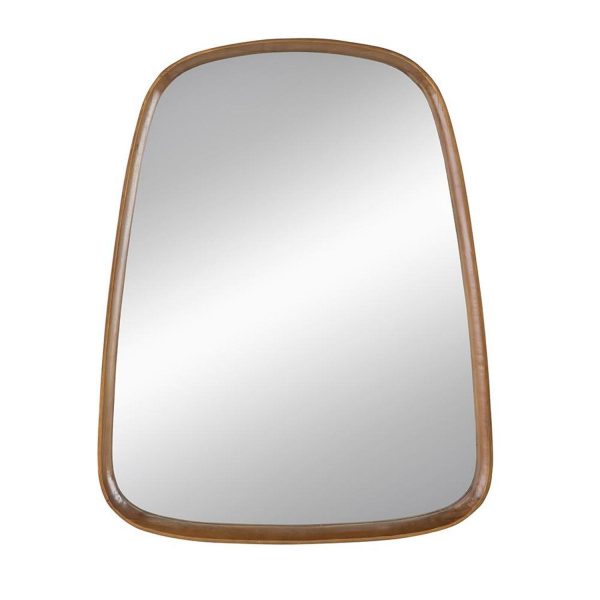 Homeroots - 37" Brown Novelty Wood Framed Accent Mirror - Image 1