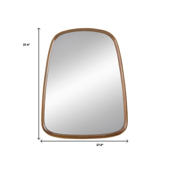 Homeroots - 37" Brown Novelty Wood Framed Accent Mirror - Image 5