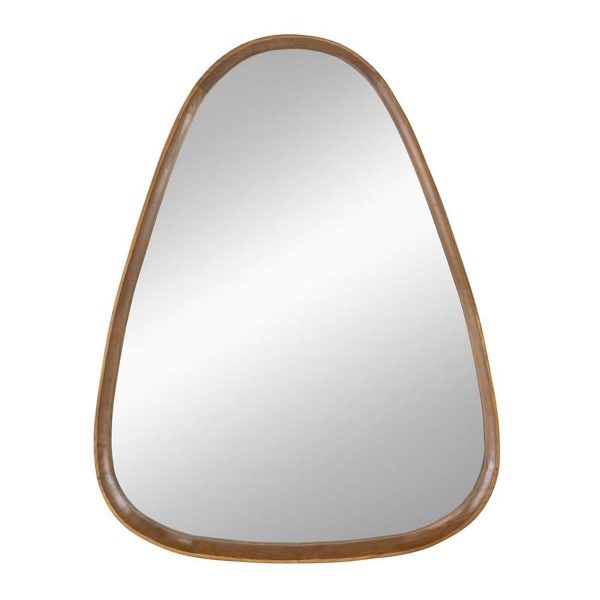 Homeroots - 37" Brown Abstract Wood Framed Accent Mirror - Image 2