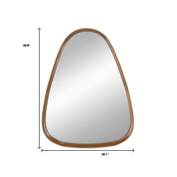 Homeroots - 37" Brown Abstract Wood Framed Accent Mirror - Image 5