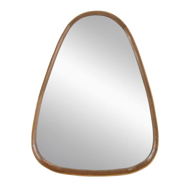 Homeroots - 37" Brown Abstract Wood Framed Accent Mirror - Image 4