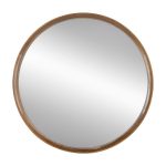 Homeroots - 32" Brown Round Wood Framed Accent Mirror - Image 2