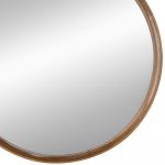 Homeroots - 32" Brown Round Wood Framed Accent Mirror - Image 5