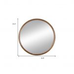 Homeroots - 32" Brown Round Wood Framed Accent Mirror - Image 6