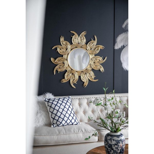 Homeroots - 37" Gold Abstract Sunburst Iron Framed Accent Mirror - Image 8
