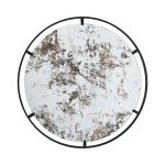 Homeroots - 32" Black Round Iron Framed Accent Mirror - Image 2