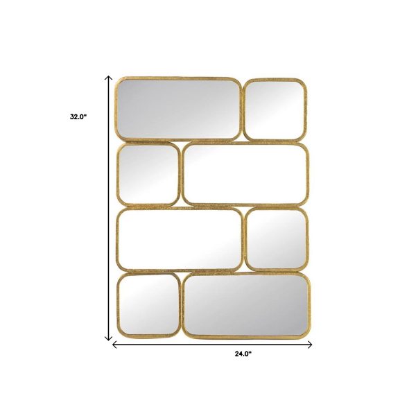 Homeroots - 32" Gold Iron Framed Accent Mirror - Image 6