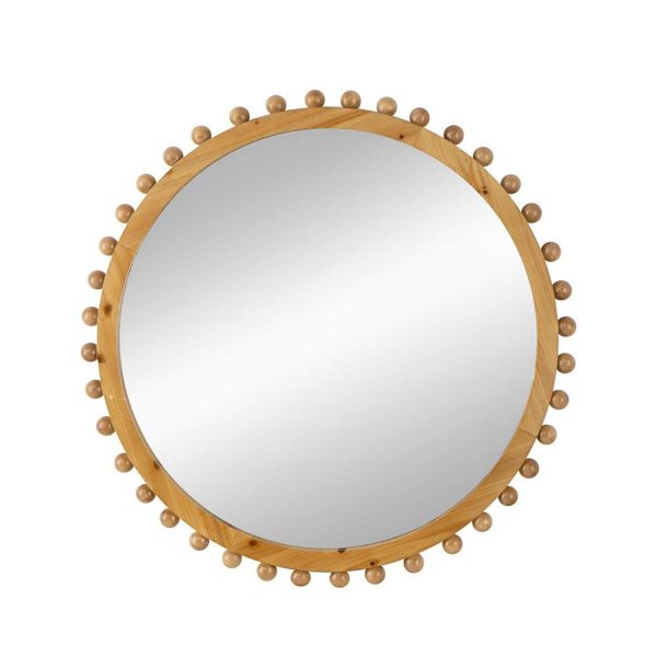 Homeroots - 34" Brown Abstract Wood Framed Accent Mirror - Image 2