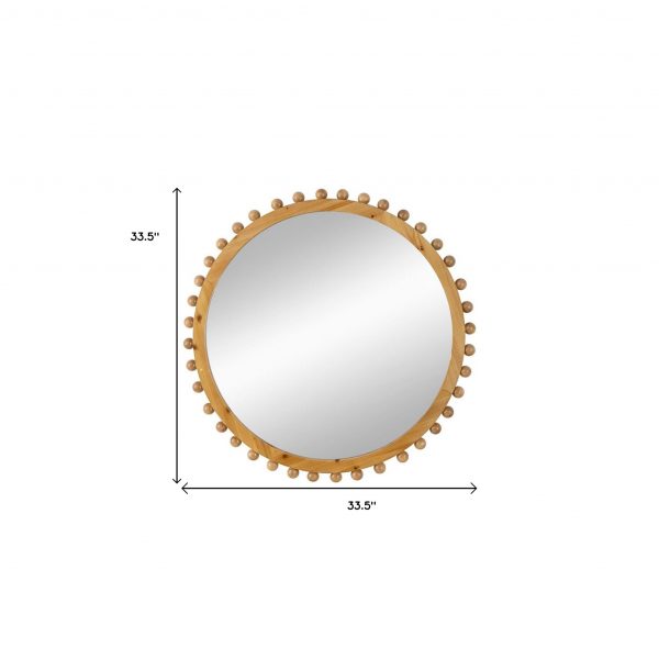 Homeroots - 34" Brown Abstract Wood Framed Accent Mirror - Image 4