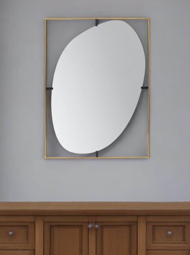 485093_7_ePlpWfSn Homeroots - 40" Gold Iron Framed Accent Mirror - Image 1