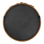 Homeroots - 30" Brown Crowned Top Antiqued Glass Framed Accent Mirror - Image 3