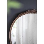 Homeroots - 30" Brown Crowned Top Antiqued Glass Framed Accent Mirror - Image 5