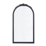 Homeroots - 42" Black Crowned Top Antiqued Glass Arch Framed Accent Mirror - Image 2