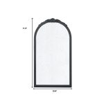 Homeroots - 42" Black Crowned Top Antiqued Glass Arch Framed Accent Mirror - Image 7