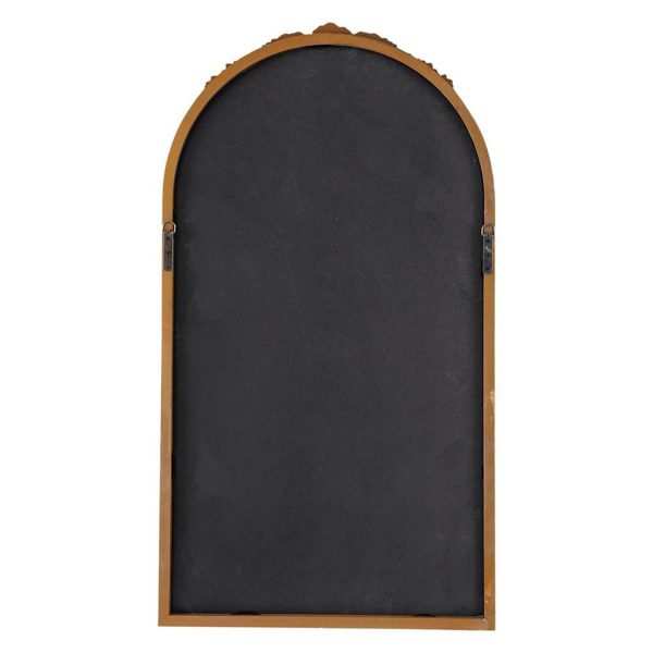 Homeroots - 42" Brown Crowned Top Antiqued Glass Arch Framed Accent Mirror - Image 3