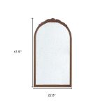 Homeroots - 42" Brown Crowned Top Antiqued Glass Arch Framed Accent Mirror - Image 8