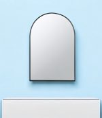 Homeroots - 36" Black Arch Metal Framed Accent Mirror