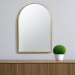 Homeroots - 36" Gold Arch Iron Framed Accent Mirror