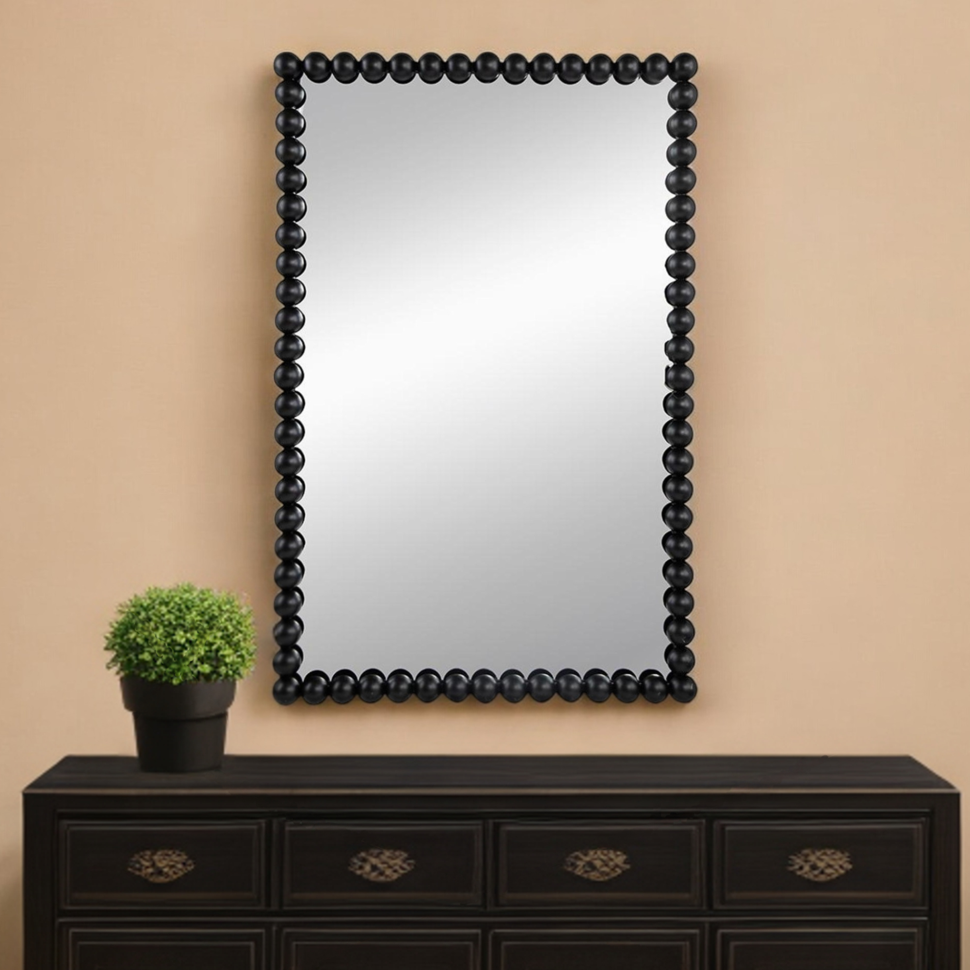 485108_11_GJGS8reC Homeroots - 36" Black Iron Framed Accent Mirror - Image 1