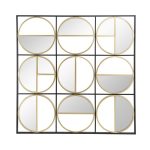 Homeroots - 36" Black and Gold Square Iron Framed Accent Mirror - Image 2
