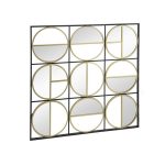 Homeroots - 36" Black and Gold Square Iron Framed Accent Mirror - Image 3