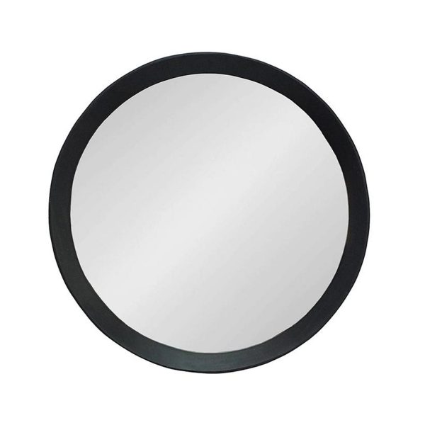 Homeroots - 20" Black Round Wood Framed Accent Mirror - Image 3