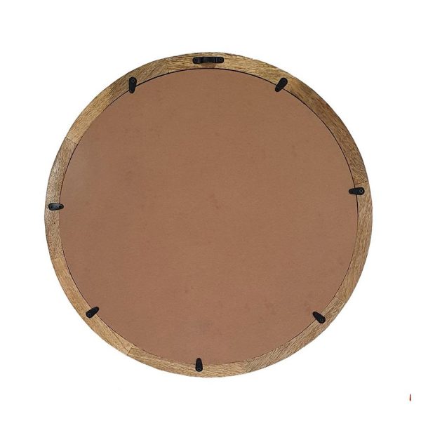 Homeroots - 20" Natural Round Wood Framed Accent Mirror - Image 4