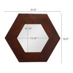 Homeroots - 19" Dark Brown Hexagon Solid Wood Framed Accent Mirror - Image 8