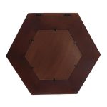Homeroots - 19" Dark Brown Hexagon Solid Wood Framed Accent Mirror - Image 4