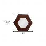 Homeroots - 19" Dark Brown Hexagon Solid Wood Framed Accent Mirror - Image 7