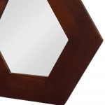 Homeroots - 19" Dark Brown Hexagon Solid Wood Framed Accent Mirror - Image 6