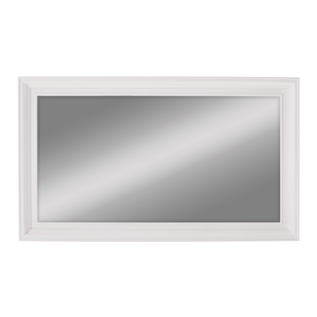 485196_1 Homeroots - 28" White Rectangle Wall Mounted Full Length Hanging Mirror - Image 1