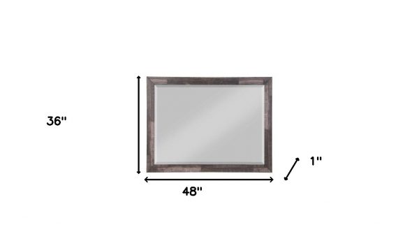 Homeroots - 36" Brown Wood Framed Mounted Dresser Mirror - Image 6