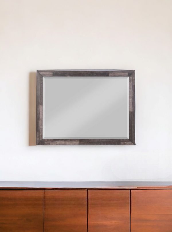 Homeroots - 36" Brown Wood Framed Mounted Dresser Mirror - Image 1