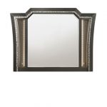 Homeroots - 38" Gunmetal Lighted Abstract Wood Framed Mounted Dresser Mirror - Image 3