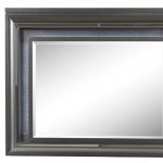 Homeroots - 39" Gunmetal Lighted Wood Framed Mounted Dresser Mirror - Image 4